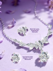East Beauty | 999 Pure Silver Moissanite Pendant Necklace