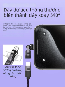 Sikai | Đầu Chuyển Đa Năng 240W Có Thể Quay Cổng Type C Hình Chữ L