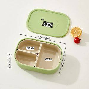 WORTHBUY 3 กริดไมโครเวฟกล่องอาหารกลางวันพลาสติกแบบพกพาที่ถอดออกได้ผลไม้กล่อง Bento STACKABLE อาหารสําหรับโรงเรียนสํานักงาน