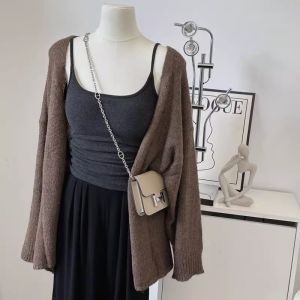 Womens Small Strap Vest Autumn Winter with Chest Pad Outerwear Beautiful Back Inner Match Bra One Piece Underwear Brushed Base Shirt