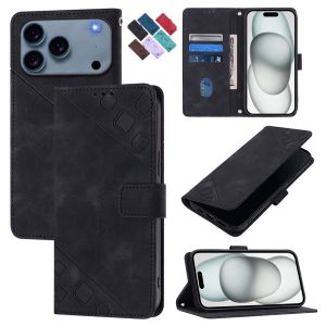 Geometric Embossed Flip Wallet Phone Case For iPhone 18 Pro Max 17 air 16 plus 15 14 13 PU Leather Multi Card Slots Kickstand Cover Shockproof Protective Casing