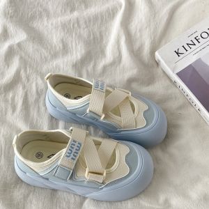 Xistu Thick Bottom Cute Magic Tape Canvas Shoes Womens Fall Breathable Casual Mary Jane White Shoes Fashionable Leisure