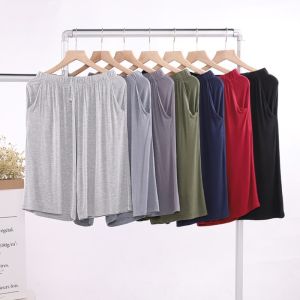 Summer Modal Mens Pajama Trousers Shorts Loose Plus Size Casual Suitable for Daily Wear Ice Silk Home Pants