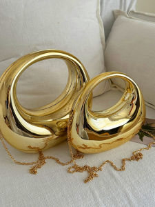 Elegant Moon Shaped Dinner Bag Fashionable Handbag Shoulder Crossbody Bag Womens Purse Stylish Acrylic Solid Color Clutch