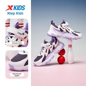 XTEP | Leather Breathable Velcro Childrens Sporty Casual Shoes
