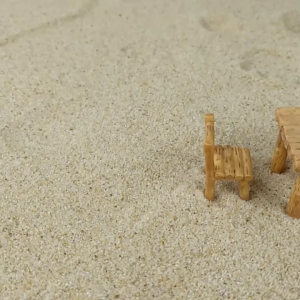 Miniatur Meja Kursi Kayu Bahan Resin Ornamen Diorama Landscape Dekorasi Terrarium