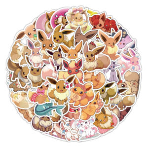 Waterproof Cartoon Eevee Stickers 260 Pcs for Phone Childrens Water Cup Laptop Speakers Guitar Skateboard Electric Vehicle Motorcycle Helmet Decoration