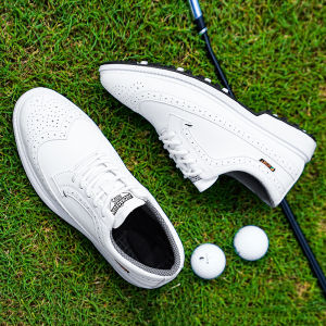 Giày Golf Nam Size Lớn 39-47 Da Chống Trơn Trượt Chống Thấm Nước Thoáng Khí Giày Tập Luyện Thể Thao Thời Trang Buộc Dây Giày Golf Chuyên Nghiệp