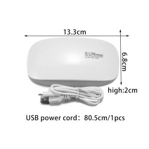 1pcs 6W Nail Dryer Machine UV LED Lamp Portable Micro USB Cable Home Use Nail UV Gel Varnish Dryer 6 LEDS Lamp Nail Art Tools