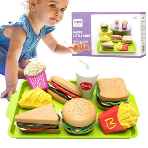 Hamburger French Fries Cola Mini Toy Set Pretend Play Game Toys Food Simulation Model Toys Children Gift