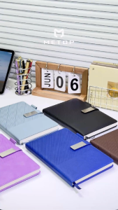 ( A5 Size ) Personalized Name Leather Notebook Magnetic Side Pocket and Pen Holder Journal & Notepads