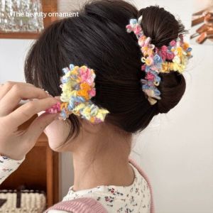 Large Size Durable Hair Clips Womens Half up Half down Shark Clip Fashionable Knitted Hair Accessories for Autumn
