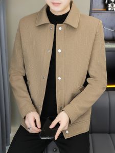 HENGYUANXIANG | Hengyuanxiang Mens Slim Fit Casual Jacket Spring Autumn Short Style Fashionable Polyester Fiber Button Decorated Outerwear
