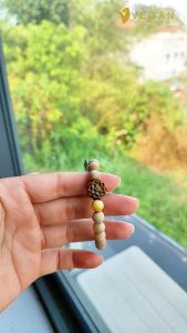 Vòng tay Vegan Trầm Hương Thuần Chay tốc kiến mix Sen - Đá Vàng 8mm