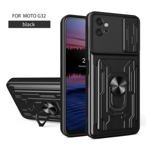 Case For Motorala E13 4g E20 E30 Edge 20 Pro Edge Plus 2022 Slide Stand Ring 360 Magnetic Camera Military Grade Card Slot Cover