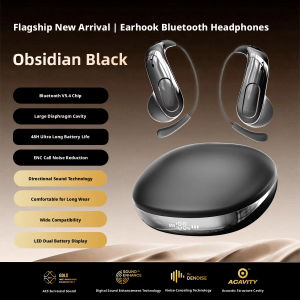 Titanium Open Ear Headphones Earbuds Wireless 5.3 Bluetooth Ear Buds with LED Display Wireless Headphones Touch Control Earbuds