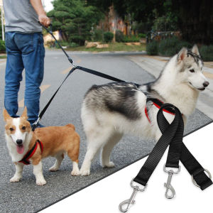 Dual Coupler Dog Leash Two in One Strong Nylon V Shape Adjustable Pet Dog Lead Walking Leash Strong And Durable Pet Accessories
