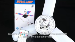 Mini Bluetooth Magic Ball Music Light Smart LED Ceiling Light Mini Starry Sky Leaf Light Fan Lamp Bluetooth APP+Remote Music Speaker RGB Dimmable
