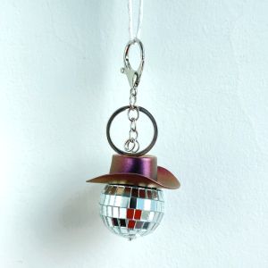 Phụ Kiện Khóa Hình Mũ Cowboy Gắn Quả Cầu Gương
