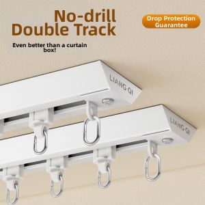 MEISITEKEKE | No Drilling Silent Double Track Curtain Rail