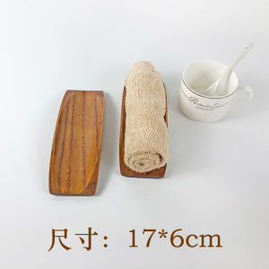 Solid Wood Towel Tray Wooden Napkin Dish Tea Towel Pad Napkin Wooden Tray Tea Towel Wood Dish for Hotel Dining