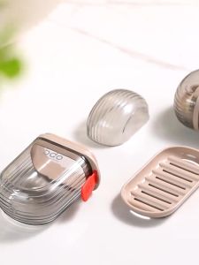 Transparent Soap Case Toothbrush Travel Wash Cup Portable Rinse Toothpaste Box Soap Holder Waterproof Soap Storage Lid Mouthwash Cup Sealed Wash Set Organizer