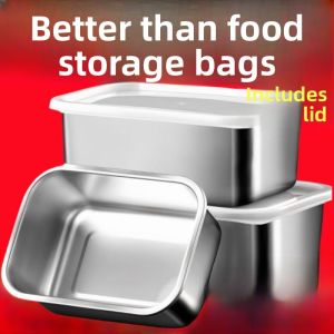 Stainless Steel Food Storage Box Freshness Preservation Picnic Lunch Box Refrigerator Special Box Sealed with Cover