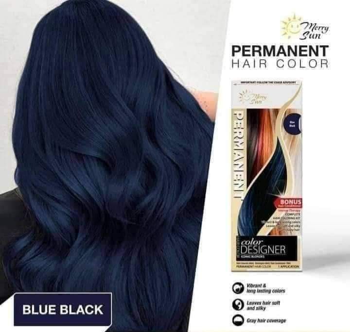 Original Merry Sun Permanent Hair Color Blue Black Lazada Ph