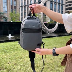 Mens motorcycle chest bag shoulder bag casual sports waist bag multifunctional crossbody mens bag password lock