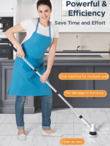 Penggosok Putaran Elektrik Pintar Tanpa Kord 9 Kelajuan Boleh Laras Pembersih Dalam Pengecasan USB untuk Jubin Bilik Mandi Kotoran Degil Sinki Dapur Reka Bentuk electric cleaning brush cleaning tools