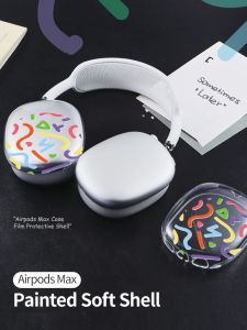 For Apple AirPods Max Headphones Protective Case Graffiti Paint TPU material protector cover Soft shell