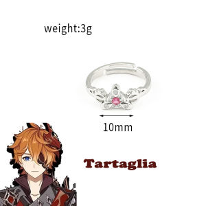 Genshin Impact Cosplay Ring Zhongli Tartaglia Xiao Venti Albedo Adjustable Finger Rings for Women Men Jewelry