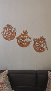 Hiasan Dinding Kayu Pajangan Rumah Wall Decor Laser Cut Wood - Flower Oval