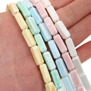 5 cái gốm sứ hình chữ nhật trang sức hạt Hạt đệm rời cho vòng tay thủ công Vòng cổ Keychain Phụ kiện làm đồ trang sức tự làm