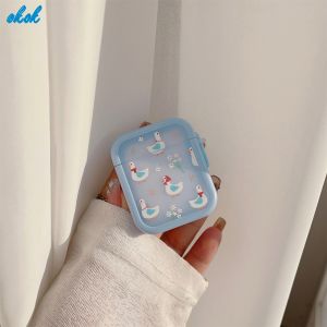 OKOK Goose AirPods Case With Lanyard For AirPods 1 2 3 AirPods Pro 2 4 InPods 12 i12 Wireless Bluetooth Headphones Headset Earphone Luxury Casing Shockproof Cover Shell Hot Sale