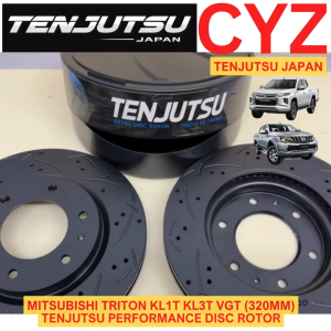 (1 PAIR) Tenjutsu Japan Mitsubishi Triton KL1T KL3T VGT 2017-2023Y Front Sport Disc Rotor Slotted Drille From Japan