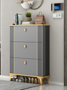 Luxurious Ultra-Thin Shoe Cabinet Large Capacity Entrance Hall Integrated Flip Storage Rack Home Use Doorway Storage Shelf
