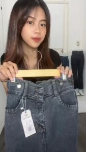 NWA - Rok Jeans Wanita Merida Skirt Pinggang Karet Kancing 2 - Real Pict - Bayar Ditempat
