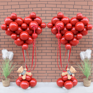 ตกแต่งร้านวันวาเลนไทน์รูปหัวใจ เรือยางลมรูปหมี ตกแต่งวันหยุด ขอขมา ร้องขอความรัก ตกแต่งร้านค้า อุปกรณ์การฉลอง