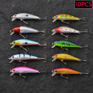 10PCS Floating Hard Baits Artificial Wobblers For Pike Trolling Swimbait 3d-Eyes Jerkbait Minnow Crankbaits Fishing Lures Tackle