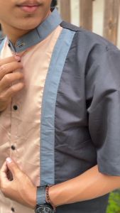 Baju Koko Couple Ayah Dan Anak Laki Laki Harga Terpisah Kemeja Kurta Kerah Mandarin Lengan Pendek Bahan Toyobo Seragam Hadroh Santri