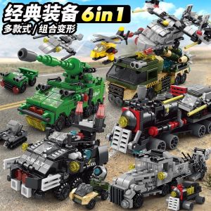 New 2025 Military Special Police Engineering Firefighting Assembly Toy Blocks Boys Childrens Day Gift Intelligent Transformation