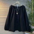 Áo Blouse Dáng Rộng Kiểu Pháp Tay Bồng Cổ Vuông Thanh Lịch. 