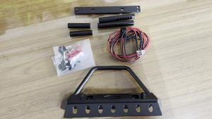 1/10 Rc Crawler Metal Front Bumper With Lights For Trx4 Defender Axial Scx10 90046 Scx10 Iii Axi03007 Axi03003 Upgrade