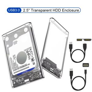 2.5 Inch Hard Drive Enclosure USB 3.0 /Type C to SATA Clear External Hard Drive Case For 2.5 Inch SATA HDD SSD Case Support UASP