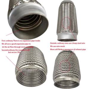 Ống Nối Mềm Bằng Thép Không Gỉ SUS304 Có Khớp Nối Siêu Linh Hoạt 63x100mm 76x100mm 63x150mm 76x150mm - Khớp Nối Mềm Ống Xả Ô Tô