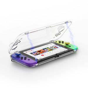 IINE Transparent PC Storage Case for Switch OLED Easy Opening&Closing Dust-proof Material