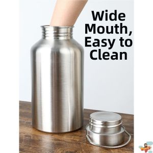 YUYOU | Non-Insulated Spring Stainless Steel Water Bottle 2000ml