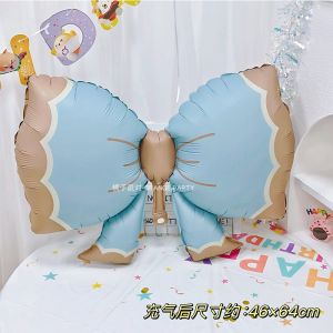 Pink Butterfly Knot Aluminum Foil Balloons Girl Heart Birthday Party Decoration Scene Arrangement Baby One Hundred Days Celebration