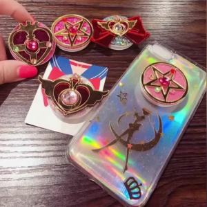 LS | Anime Japan Star SAILORS MOONS Scepter Finger Ring Holder Grip Tok Talk Pocket Socket Expanding Stand For iPhone Samsung Xiaomi
